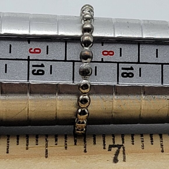 Vintage SU CH 925 Sterling Silver Ball Bead Ring Band Size 8.25 - Picture 5 of 6